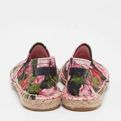 Dolce & Gabbana Tricolor Floral Print Canvas Espadrille Flats Size 31 (Kids)