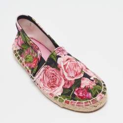 Dolce & Gabbana Tricolor Floral Print Canvas Espadrille Flats Size 31 (Kids)