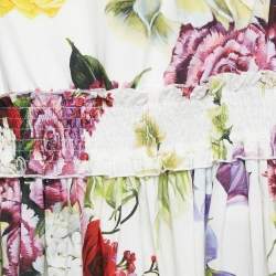Dolce & Gabbana White Floral Print Poplin Smocking Effect Dress 11-12 Yrs 