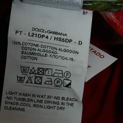 Pre Owned Dolce & Gabbana Kids Red Floral Print Poplin Tiered Dress 24-30 M