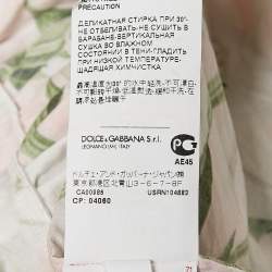 Dolce & Gabbana Pink Floral Print Poplin Frilled Dress and Knickers Set 24-30 M
