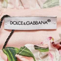 Dolce & Gabbana Pink Floral Print Poplin Frilled Dress and Knickers Set 24-30 M