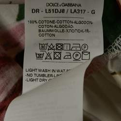 مملوكة مسبقًا Dolce & Gabbana Kids White/Red Floral Print Poplin Tiered Dress 4 Yrs