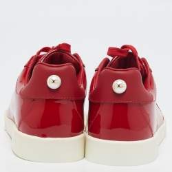 Dolce & Gabbana Red Patent Leather Low Top Sneakers Size 32