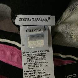 Dolce & Gabbana Kids Black/Pink Floral Print Cotton Mini Skirt 11/12 Yrs 
