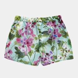 Dolce & Gabbana Kids Blue Floral Print Cotton Shorts 6 Yrs 