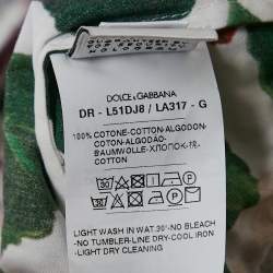 Pre Owned Dolce & Gabbana Kids Multicolor Floral Print Poplin Shirring Detail Dress 7/8 Yrs