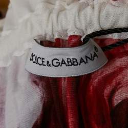 Pre Owned Dolce & Gabbana Kids Multicolor Floral Print Poplin Shirring Detail Dress 7/8 Yrs