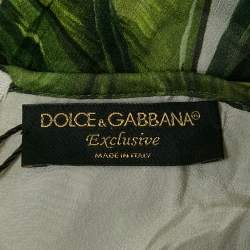 Pre Owned Dolce & Gabbana Green Tropical Print Silk Flounce Dress 7/8 Yrs
