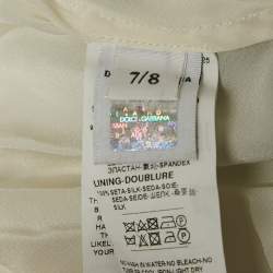 Pre Owned Dolce & Gabbana Green Tropical Print Silk Flounce Dress 7/8 Yrs