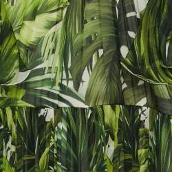 Pre Owned Dolce & Gabbana Green Tropical Print Silk Flounce Dress 7/8 Yrs