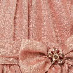 Dolce & Gabbana Kids Pink Lurex Bow Embellished Dress 5 Yrs 