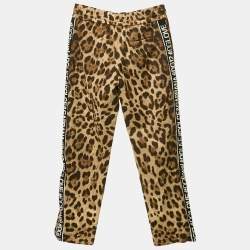 Dolce & Gabbana Kids Brown Leopard Print Cotton Track Pants 7/8 Yrs 