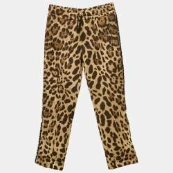 Dolce & Gabbana Kids Brown Leopard Print Cotton Track Pants 7/8 Yrs 