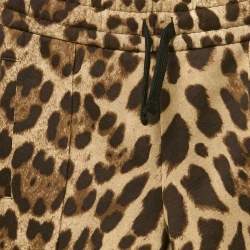 Dolce & Gabbana Kids Brown Leopard Print Cotton Track Pants 7/8 Yrs 