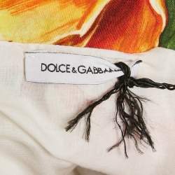 Pre Owned Dolce & Gabbana Kids Multicolor Floral Print Cotton Tiered Skirt 7/8 Yrs