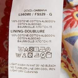 Pre Owned Dolce & Gabbana Multicolor Carretto Con Rose Print Cotton Flouce Dress 4 Yrs