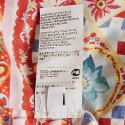 Pre Owned Dolce & Gabbana Multicolor Carretto Con Rose Print Cotton Flouce Dress 4 Yrs