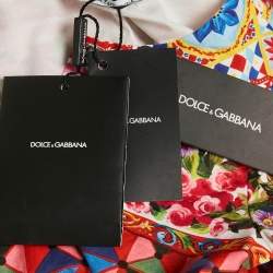 Pre Owned Dolce & Gabbana Multicolor Carretto Con Rose Print Cotton Flouce Dress 4 Yrs