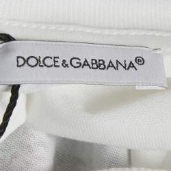 Pre Owned Dolce & Gabbana Kids White Floral Print Cotton Crew Neck T-Shirt 18 - 24 M