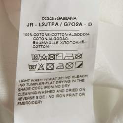 Pre Owned Dolce & Gabbana Kids White Floral Print Cotton Crew Neck T-Shirt 18 - 24 M