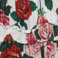 Pre Owned Dolce & Gabbana Kids White Floral Print Cotton Dress 5 Yrs