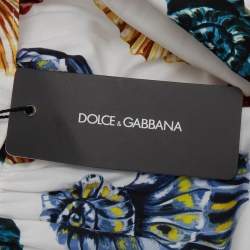 Pre Owned Dolce & Gabbana Kids White Sea Shell Print Poplin Dress Set 12-18M