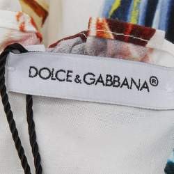 Pre Owned Dolce & Gabbana Kids White Sea Shell Print Poplin Dress Set 12-18M