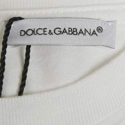 Pre Owned Dolce & Gabbana Kids White Butterfly Print Cotton Dress 7-8Years