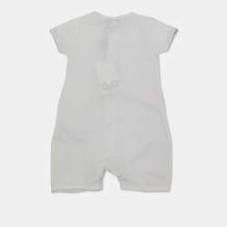 Pre Owned D&G Junior Logo Print White Jersey Romper 6/9 M