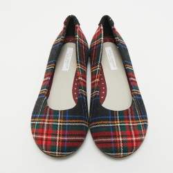 Pre Owned Dolce & Gabbana Size 30  Multicolor Canvas Round Toe Ballet Flats