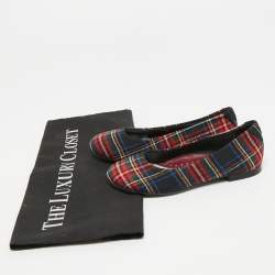 Pre Owned Dolce & Gabbana Size 30  Multicolor Canvas Round Toe Ballet Flats