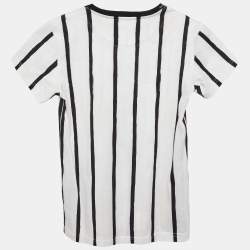 Dolce & Gabbana Kids Ivory Saxophonist Patch Striped Cotton T-Shirt 6Yrs