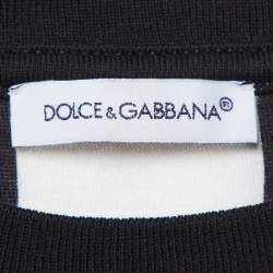 Dolce & Gabbana Kids Ivory Saxophonist Patch Striped Cotton T-Shirt 6Yrs