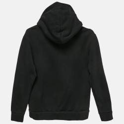 Pre Owned Dolce & Gabbana Kids Black Cotton Applique Detail Hooded Sweatshirt 9/10 Yrs