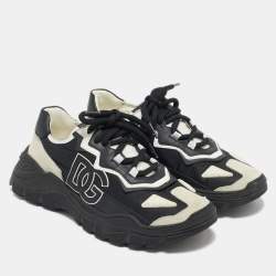 Dolce & Gabbana Black/White Nylon and Suede Daymaster Lace Up Sneakers Size 37