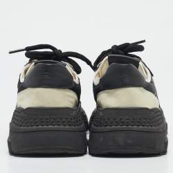 Dolce & Gabbana Black/White Nylon and Suede Daymaster Lace Up Sneakers Size 37