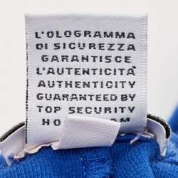 Pre Owned Dolce & Gabbana Kids Blue Logo Embroidery Cotton Knit Joggers 12-18 M