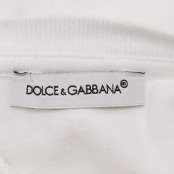 Dolce & Gabbana White Logo Print Cotton T-Shirt 12-18 M