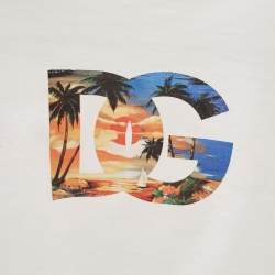 Dolce & Gabbana White Logo Print Cotton T-Shirt 12-18 M