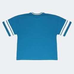 Pre Owned Dolce & Gabbana Kids Blue Printed Cotton T-Shirt 12-18 M