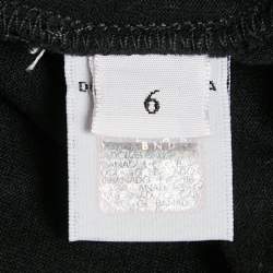Pre Owned Dolce & Gabbana Kids Black Logo Print Crew Neck T-Shirt 6 Yrs