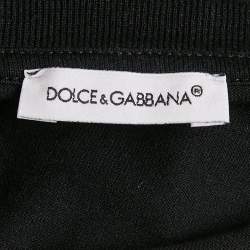 Pre Owned Dolce & Gabbana Kids Black Logo Print Crew Neck T-Shirt 6 Yrs