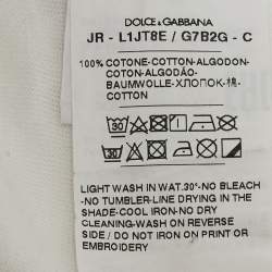 Pre Owned Dolce & Gabbana Kids White Printed Cotton Crew-Neck T-Shirt 18-24 M
