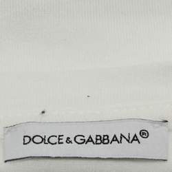 Pre Owned Dolce & Gabbana Kids White Printed Cotton Crew-Neck T-Shirt 18-24 M