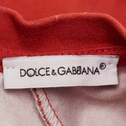 مملوكة مسبقًا تي شيرت دولشي أند غابانا أطفال قطن أحمر بنقشة حيوانات بأكمام طويلة 18-24 شهرًا