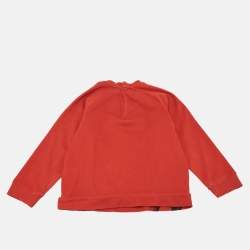 مملوكة مسبقًا تي شيرت دولشي أند غابانا أطفال قطن أحمر بنقشة حيوانات بأكمام طويلة 18-24 شهرًا