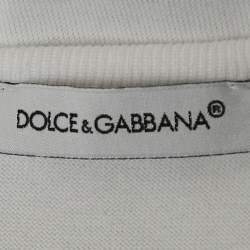 Pre Owned Dolce & Gabbana Kids White Cotton Logo Plaque Detail T-Shirt 9-10 Yrs