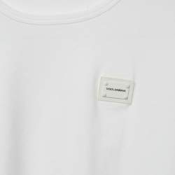 Pre Owned Dolce & Gabbana Kids White Cotton Logo Plaque Detail T-Shirt 9-10 Yrs