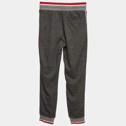 Pre Owned Dolce & Gabbana Kids Grey Patterned Jersey Jogger Pants 9/10 Yrs